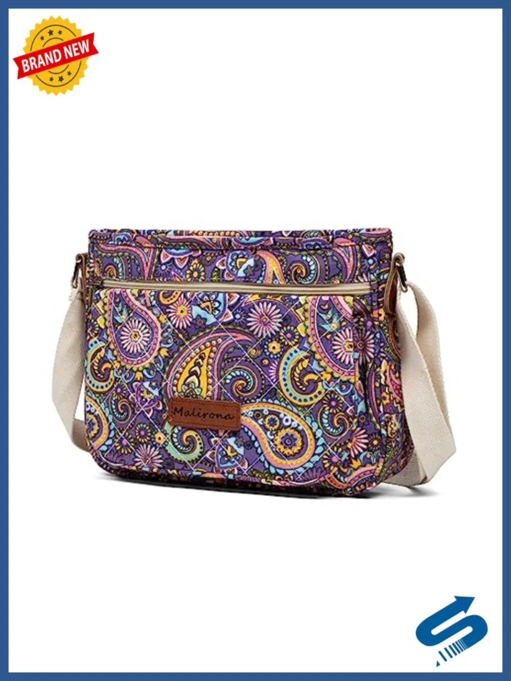 Canvas Messenger Bag Crossbody Handbag Multi Pocket Travel Satchel Purse